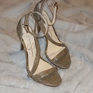 Jessica simpson gold heels